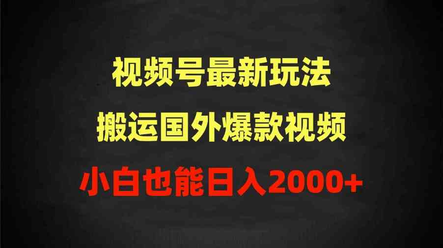 （9796期）2024视频号最新玩法，搬运国外爆款视频，100%过原创，小白也能日入2000+-牛马集中营