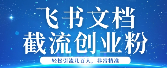 利用飞书文档截流创业粉轻松引流200+-牛马集中营