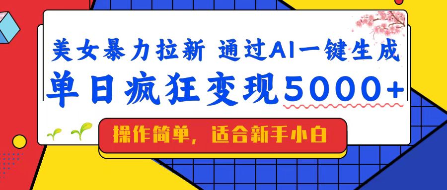 （14347期）美女暴力拉新，通过AI一键生成，单日疯狂变现5000+，纯小白一学就会！-牛马集中营